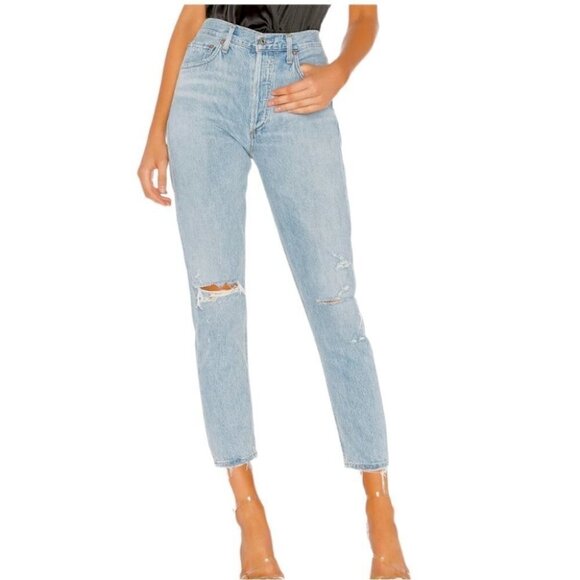 AGOLDE Jamie High Rise Ripped Ankle Jeans 31